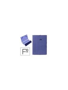 Carpeta liderpapel gomas folio bolsa carton pintado azul