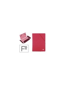 Carpeta liderpapel gomas folio 3 solapas carton simil prespan roja