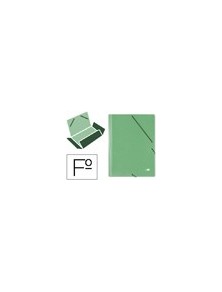 Carpeta liderpapel gomas folio 3 solapas carton simil prespan verde