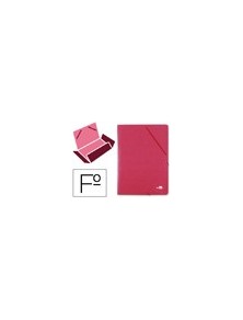 Carpeta liderpapel gomas folio 3 solapas carton prespan roja