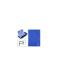 Carpeta liderpapel gomas folio 3 solapas carton prespan azul