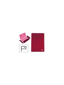 Carpeta liderpapel gomas folio 3 solapas carton forrado roja