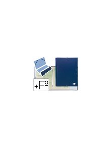 Carpeta clasificadora liderpapel 12 departamentos folio prolongado carton forrado azul