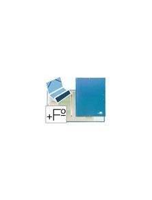 Carpeta clasificadora liderpapel 12 departamentos folio prolongado carton forrado celeste