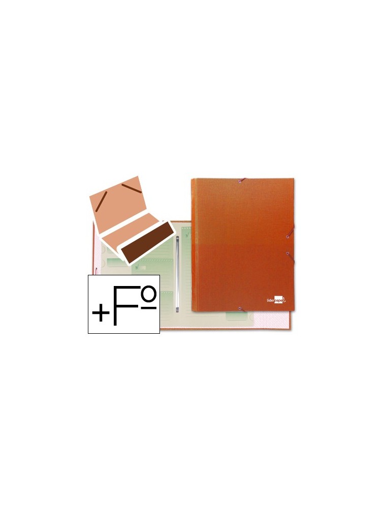 Carpeta clasificadora liderpapel 12 departamentos folio prolongado carton forrado naranja