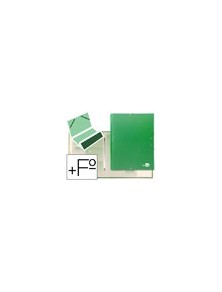 Carpeta clasificadora liderpapel 12 departamentos folio prolongado carton forrado verde claro