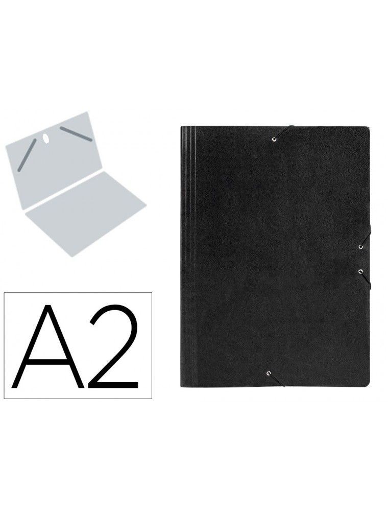 Carpeta planos liderpapel a2 carton gofrado n 12 negro