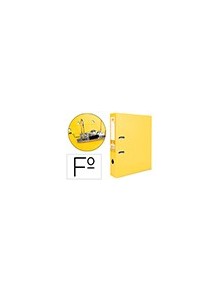 Archivador de palanca liderpapel folio documenta forrado pvc con rado lomo 75mm amarillo compresor metalico