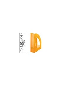 Revistero plastico q-connect naranja translucido