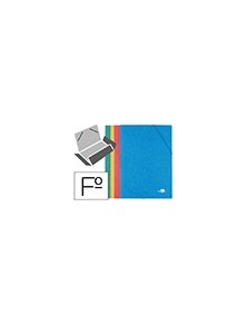 Carpeta liderpapel gomas folio 3 solapas carton simil prespan pack de 4 unidades colores surtidos