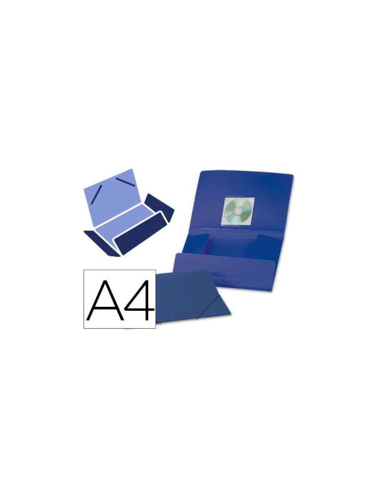 CARPETA LIDERPAPEL GOMAS SOLAPAS 38722 POLIPROPILENO DIN A4 AZUL