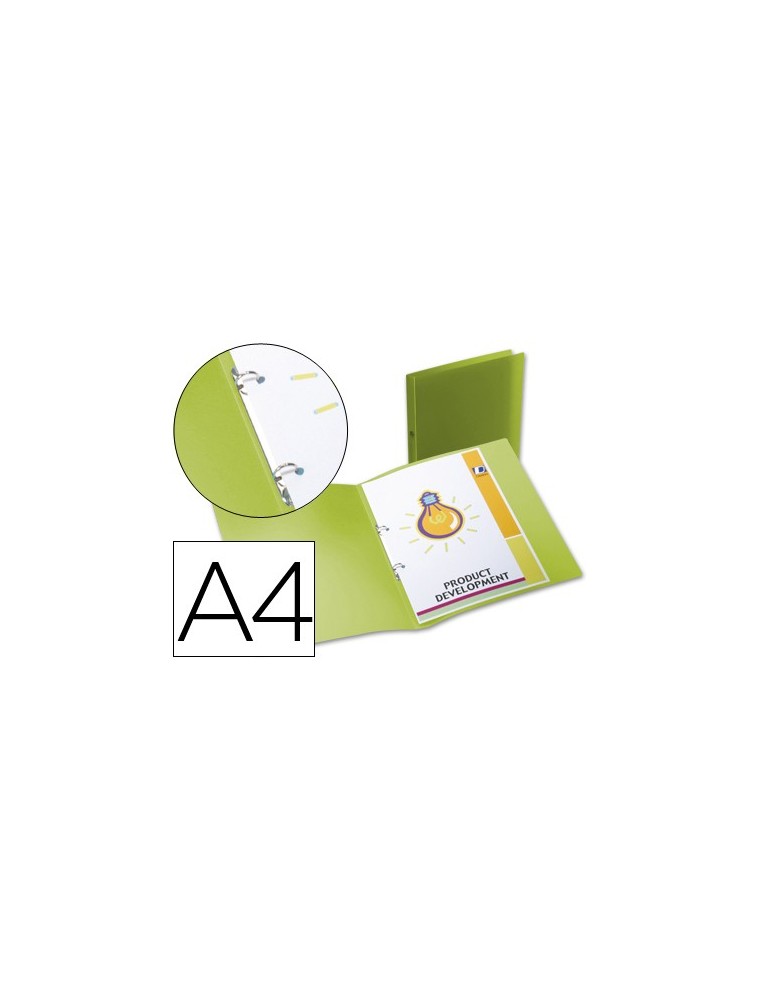 Carpeta liderpapel 2 anillas redondas mini 15 mm 49073 polipropileno din a4 verde translucido