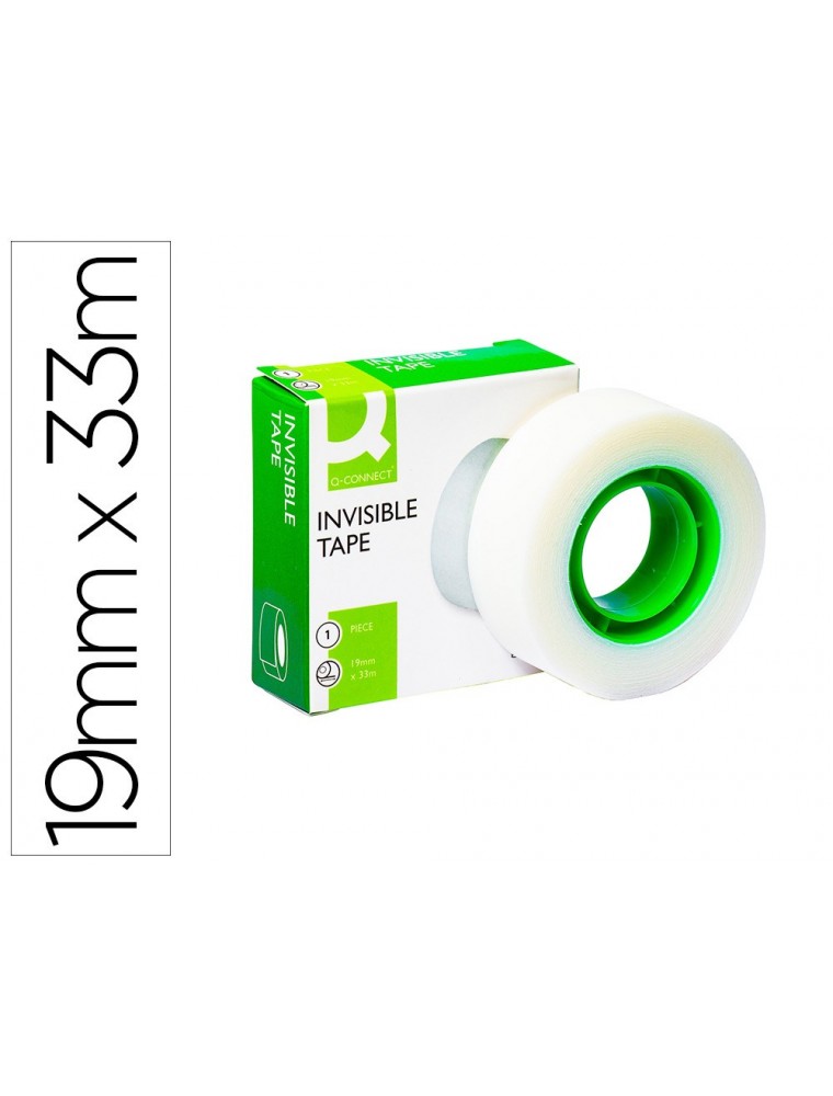 Cinta adhesiva q-connect 33 mt x 19 mm invisible