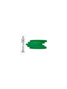 Cinta adhesiva q-connect 66m x 9mm verde para cerrar bolsas