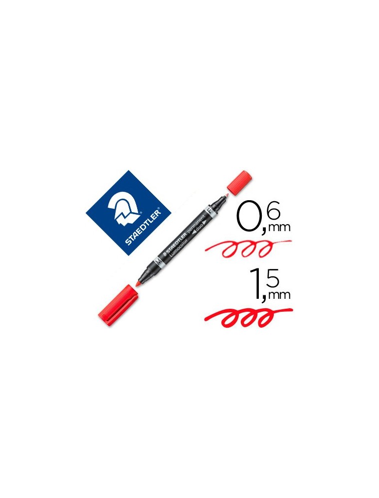 Rotulador staedtler lumocolor permanente duo 348 rojo punta f 0,6 mm punta m 1,5 mm