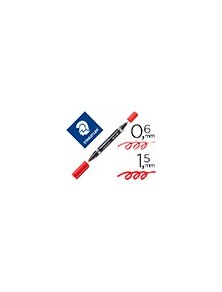 Rotulador staedtler lumocolor permanente duo 348 rojo punta f 0,6 mm punta m 1,5 mm