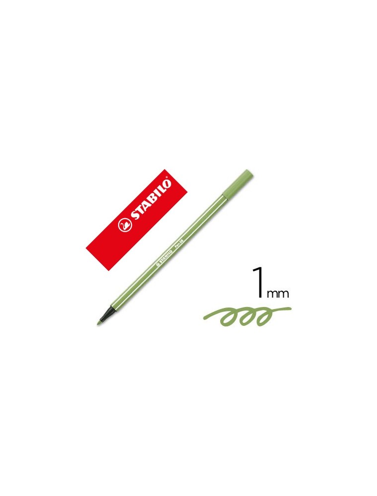 Rotulador stabilo acuarelable pen 68 verde hoja 1 mm