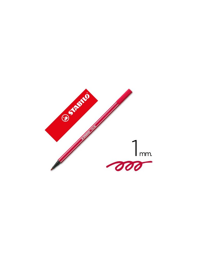 Rotulador stabilo acuarelable pen 68 rojo oscuro 1 mm