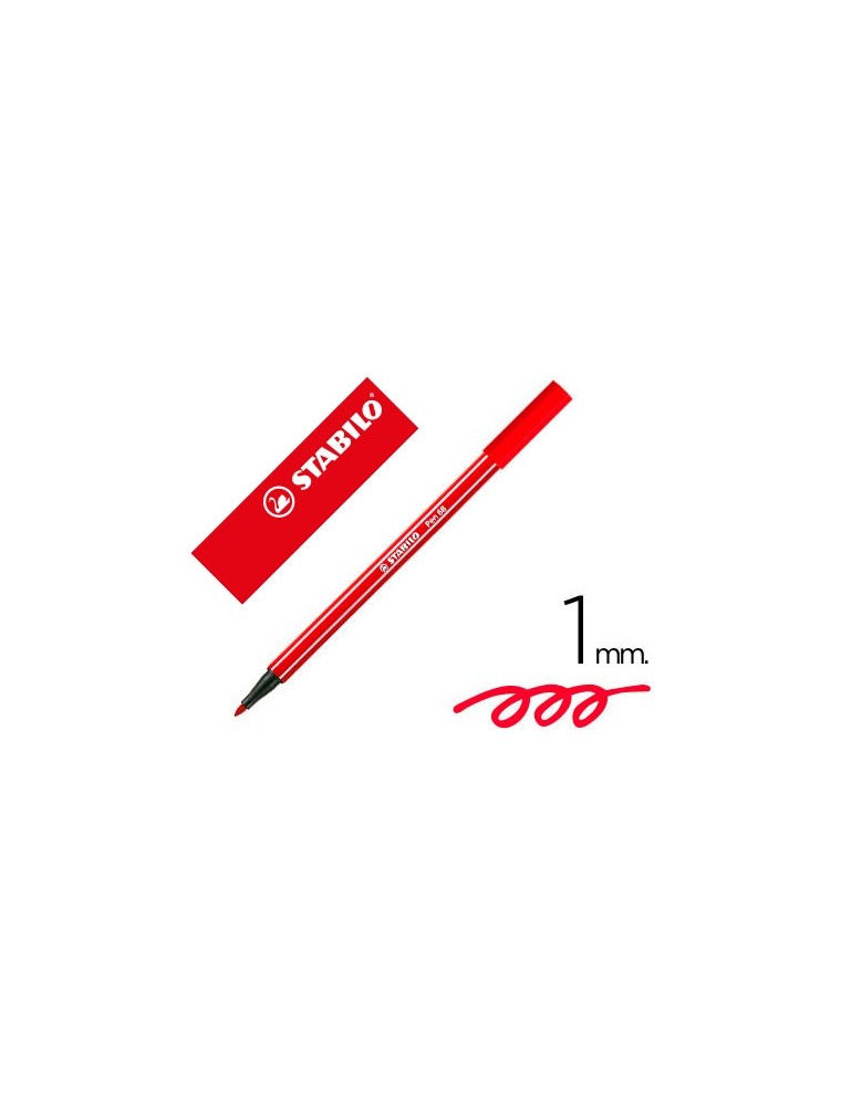 Rotulador stabilo acuarelable pen 68 rojo carmin 1 mm