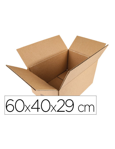 Caja para embalar q-connect americana carton reciclado canal simple 5 mm color kraft 600x400x290 mm