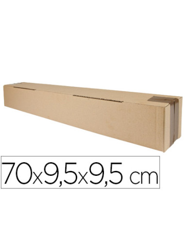 Caja para embalar q-connect tubo carton reciclado canal simple 3 mm color kraft 725x95x95 mm