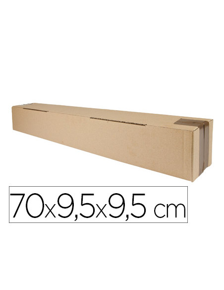 Caja para embalar q-connect tubo carton reciclado canal simple 3 mm color kraft 725x95x95 mm