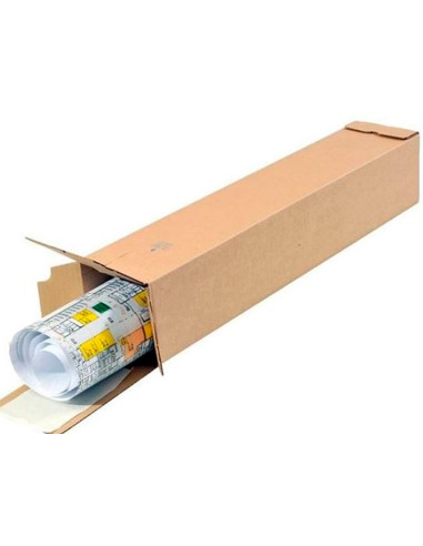 Caja para embalar q-connect tubo carton reciclado canal simple 3 mm color kraft 1020x150x150 mm