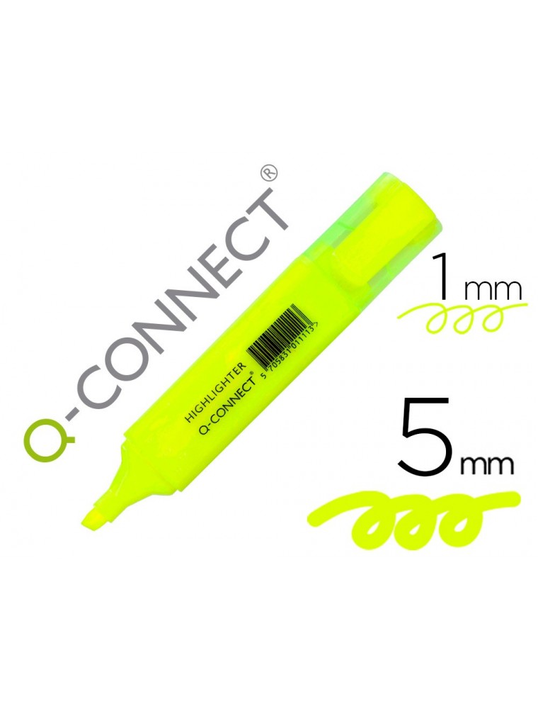 Rotulador q-connect fluorescente amarillo punta biselada