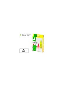 Rotulador q-connect fluorescente surtido caja de 4 unidades colores surtidos