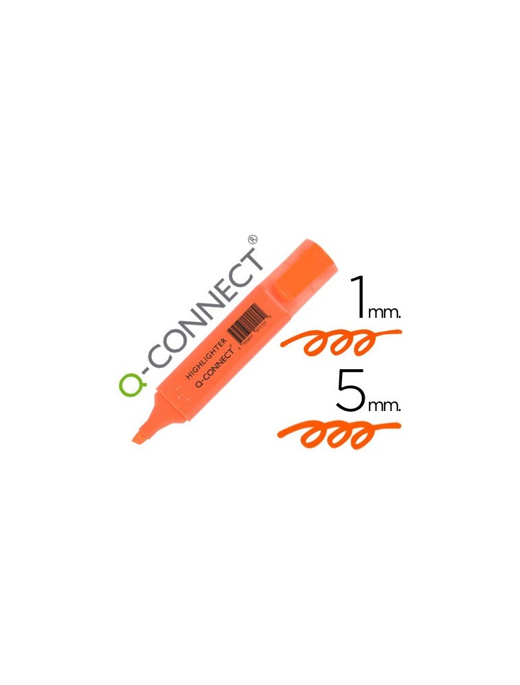 Rotulador q-connect fluorescente naranja punta biselada