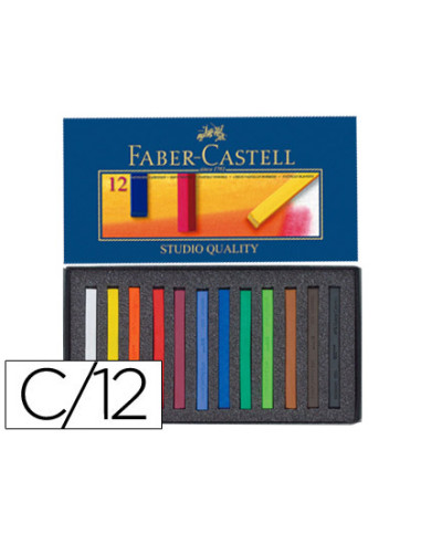 Tiza pastel faber castell estuche carton de 12 unidades colores surtidos