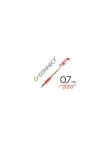 Boligrafo q-connect tinta gel rojo 0,7 mm sujecion de caucho