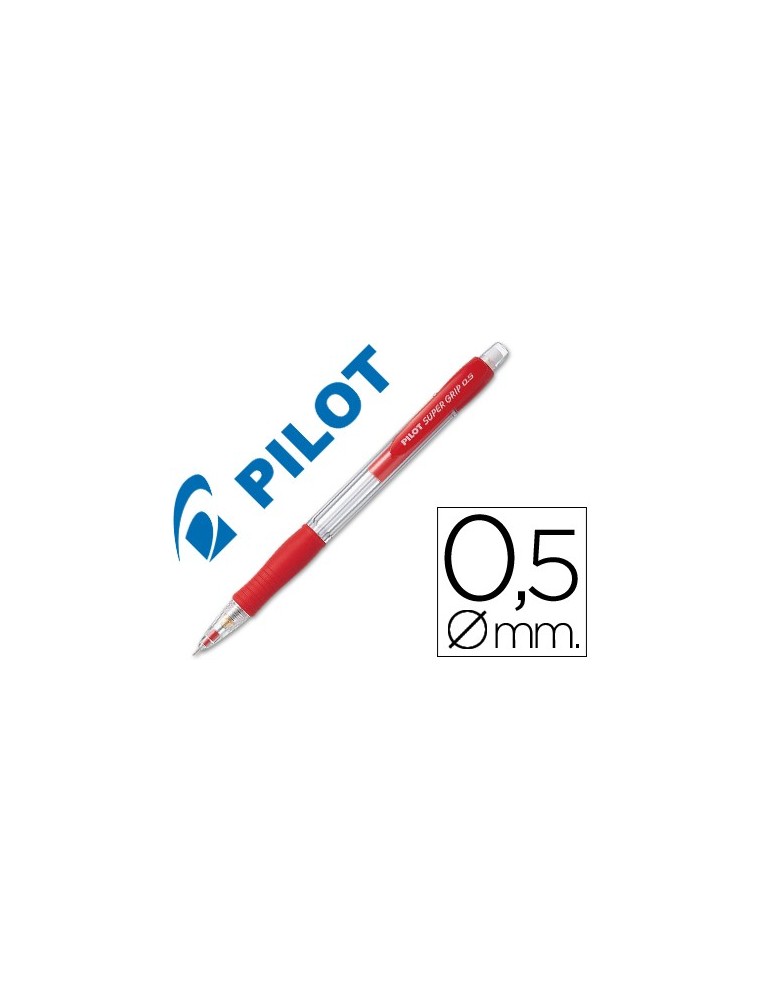 Portaminas pilot super grip rojo 0,5 mm sujecion de caucho