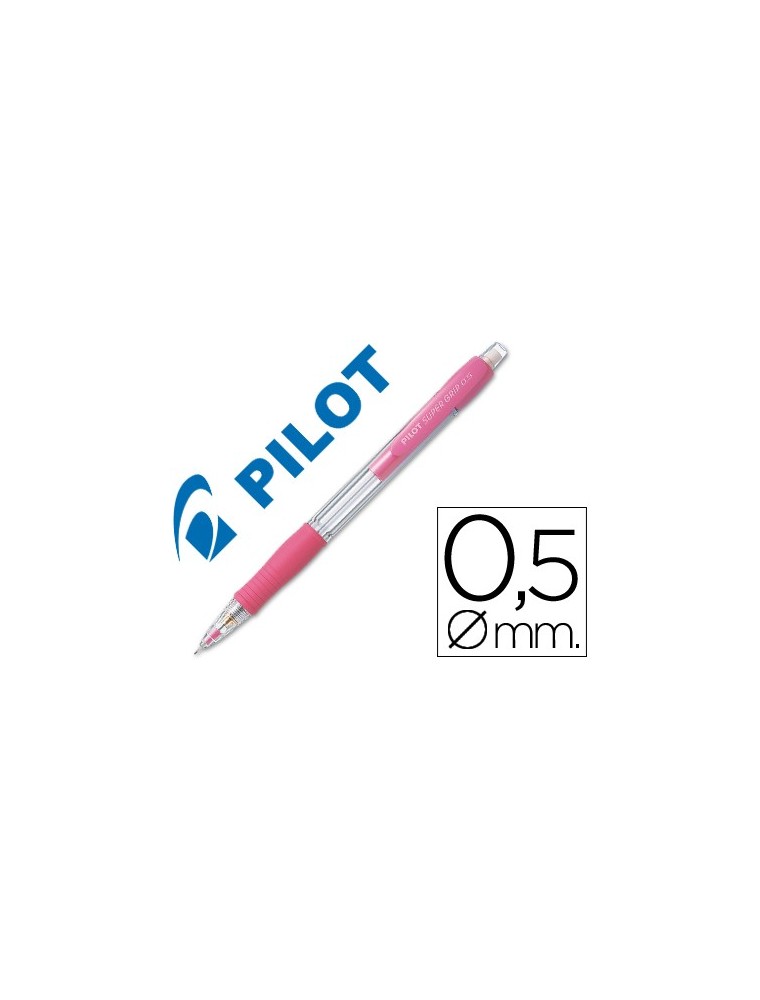 Portaminas pilot super grip rosa 0,5 mm sujecion de caucho