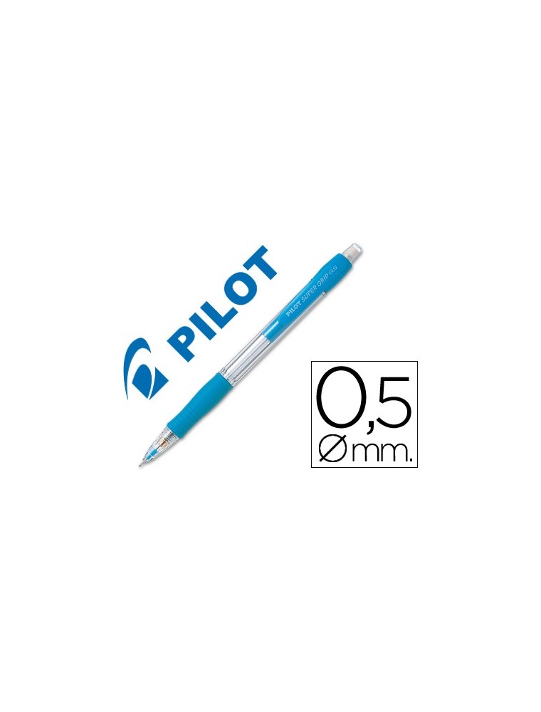 Portaminas pilot super grip celeste 0,5 mm sujecion de caucho