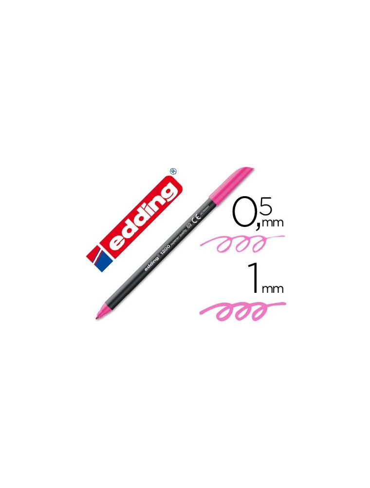 Rotulador edding punta fibra 1200 rosa neon n.69 punta de fibra 0,5 mm