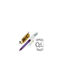 Boligrafo bic cuatro colores con grip colores pastel punta 1 mm