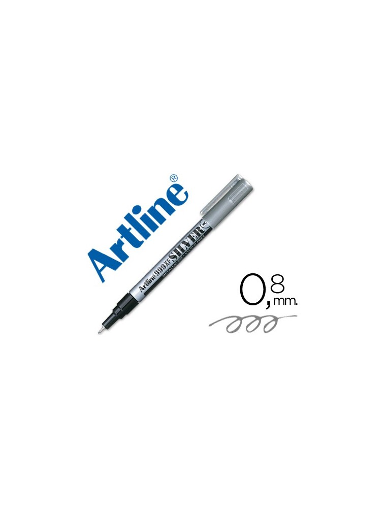 Rotulador artline marcador permanente tinta metalica ek-999 plata punta redonda 0.8 mm