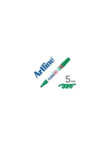 Rotulador artline marcador permanente ek-90 verde punta biselada 5 mm papel metal y cristal