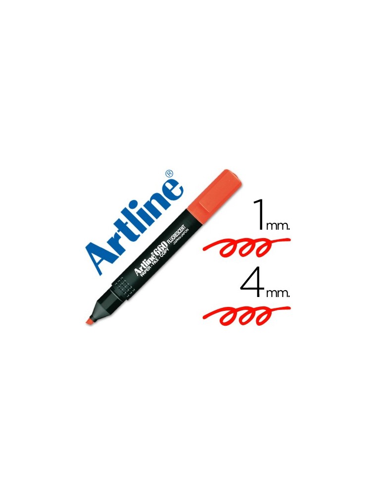 Rotulador artline fluorescente ek-660 rojo punta biselada