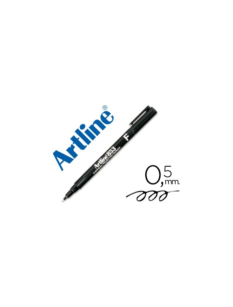 Rotulador artline retroproyeccion punta fibra permanente ek-853 negro -punta redonda 0.5 mm