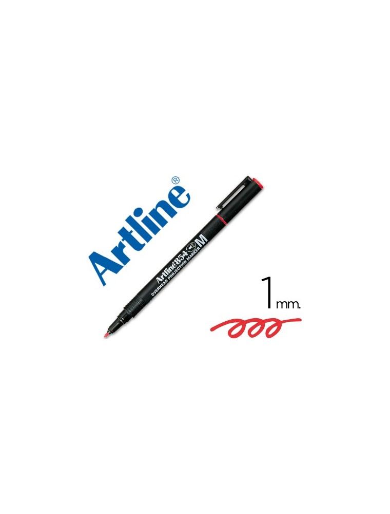 Rotulador artline retroproyeccion punta fibra permanente ek-854 rojo -punta redonda 1 mm