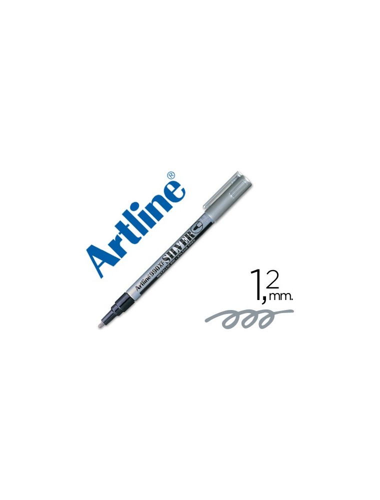 Rotulador artline marcador permanente tinta metalica ek-990 plata punta redonda 1.2 mm