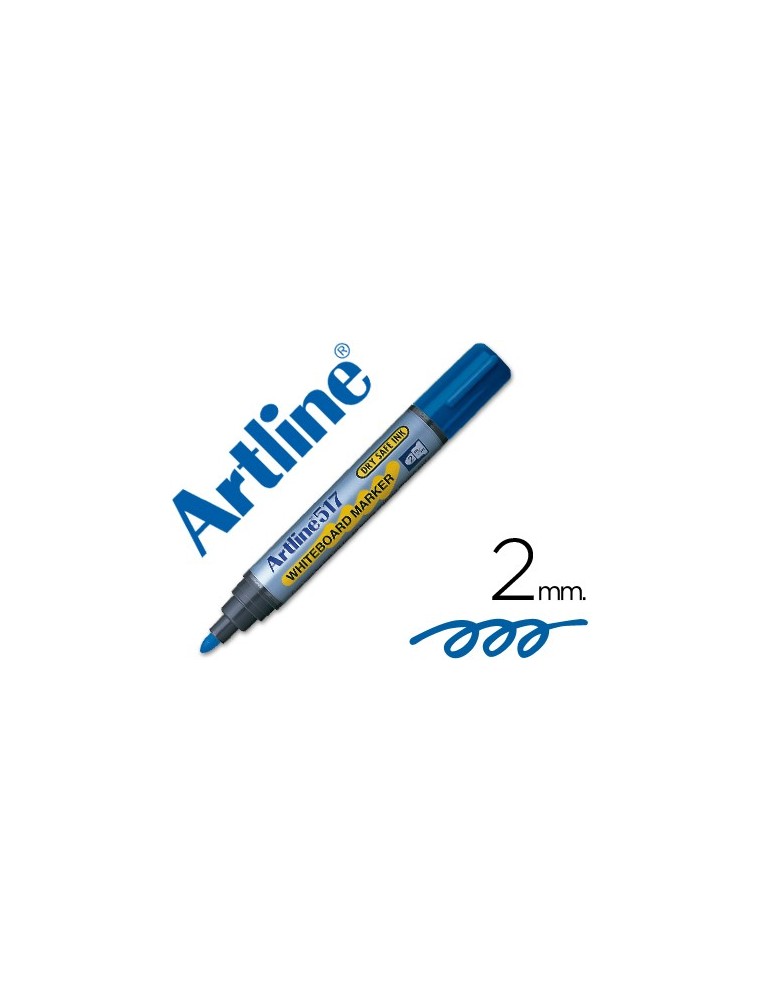 Rotulador artline pizarra ek-517 azul -punta redonda 2 mm -tinta de bajo olor