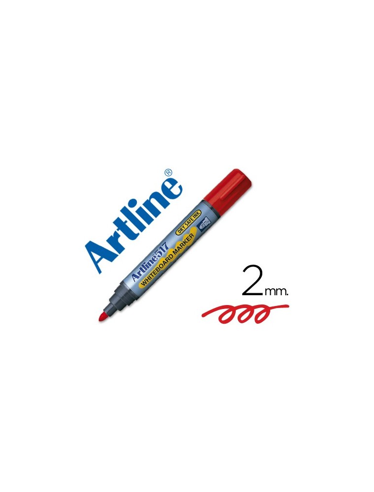 Rotulador artline pizarra ek-517 rojo -punta redonda 2 mm -tinta de bajo olor