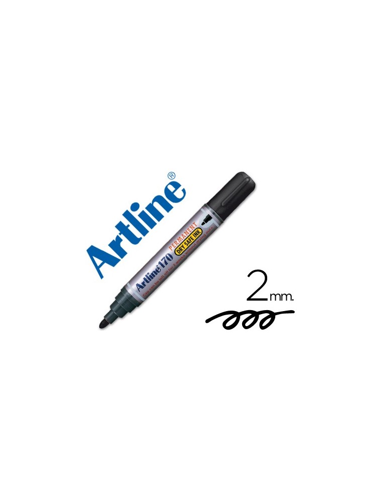 Rotulador artline marcador permanente 170 negro punta redonda 2 mm antisecado