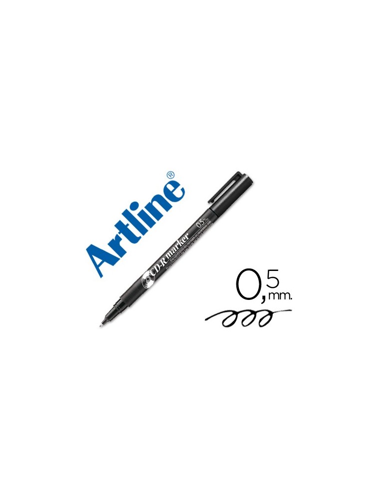 Rotulador artline para cd punta de fibra permanente ek-883 negro -punta redonda 0.5 mm