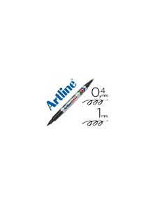 Rotulador artline marcador permanente ek-041t negro -doble punta 0.4 y 1.0 mm