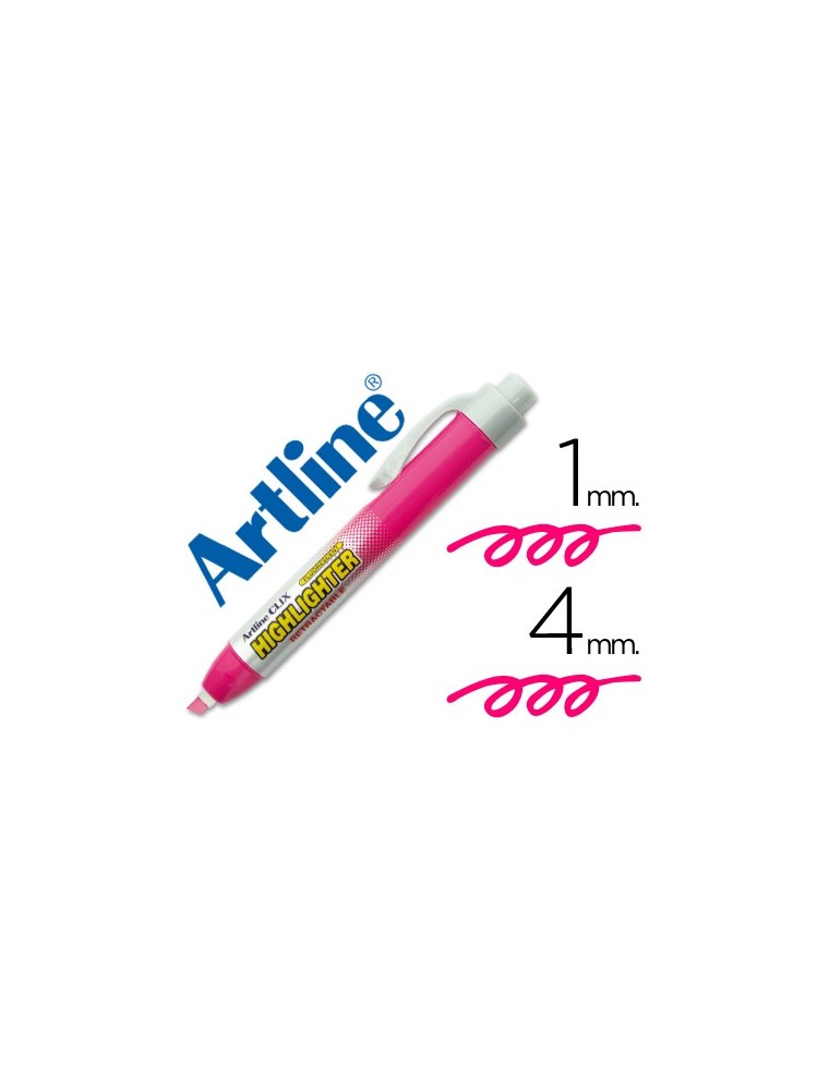 Rotulador artline clix fluorescente ek-63 rosa punta biselada 4.00 mm