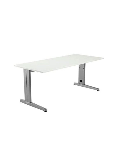 Mesa de reunion rocada meeting 3005ab01 estructura madera gris en aspas tablero haya 100 cm diametro